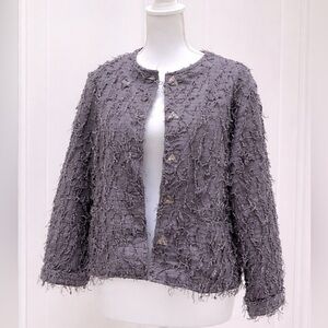 Kindred Spirit Womens L Purple Textured Cotton Jacket Indie Sleaze Y2K Blazer